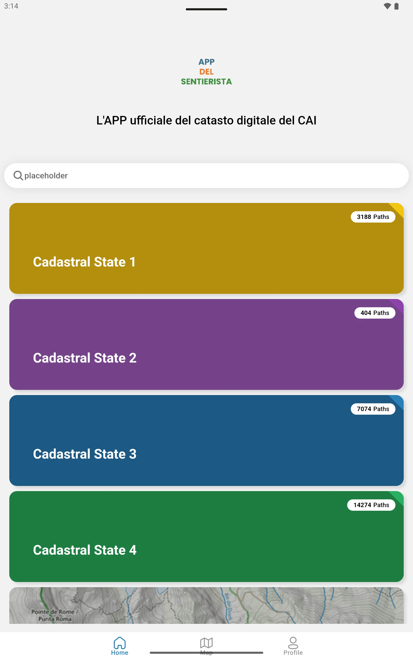 App del sentierista screenshot