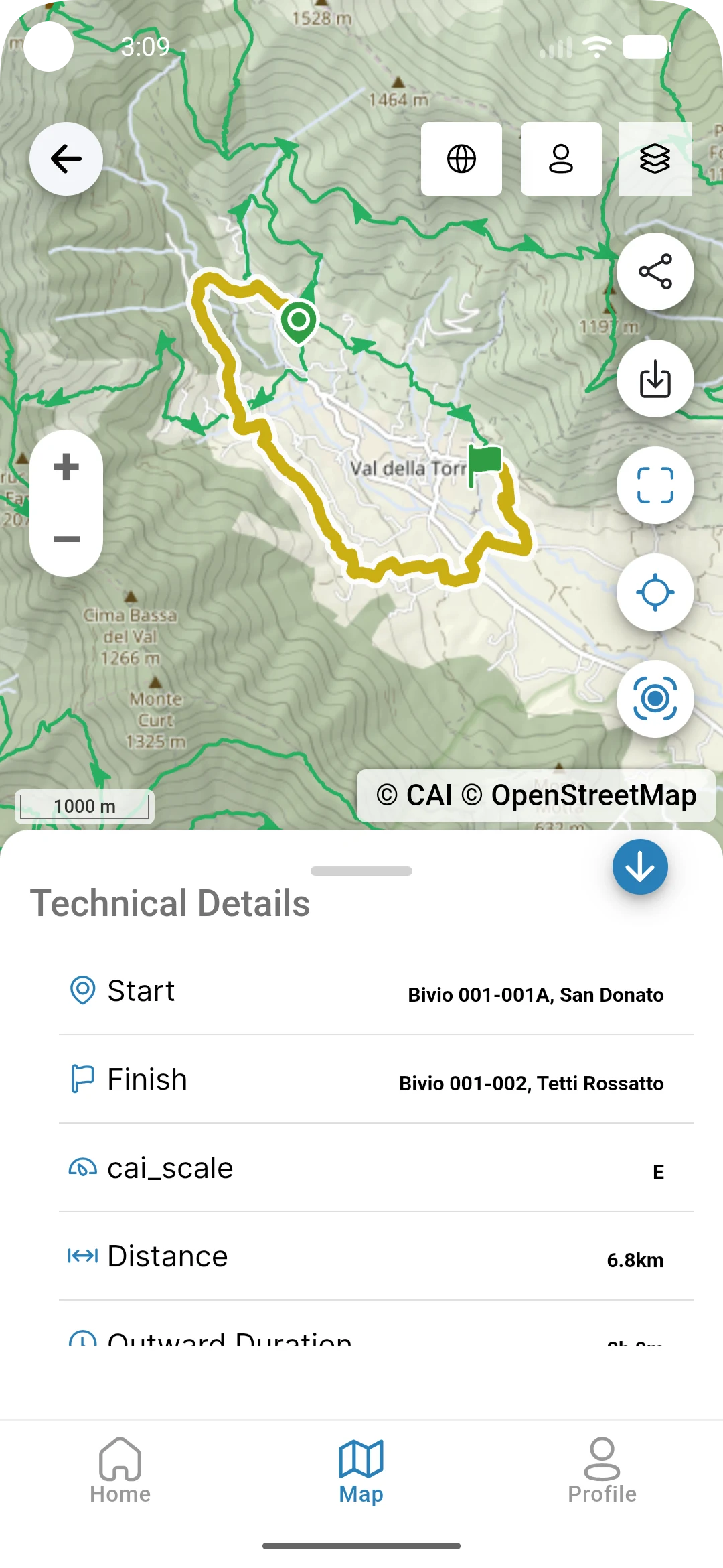 App del sentierista screenshot